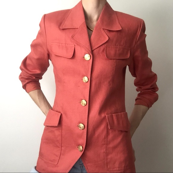 Vintage Italian Coral Blazer - Picture 6 of 12